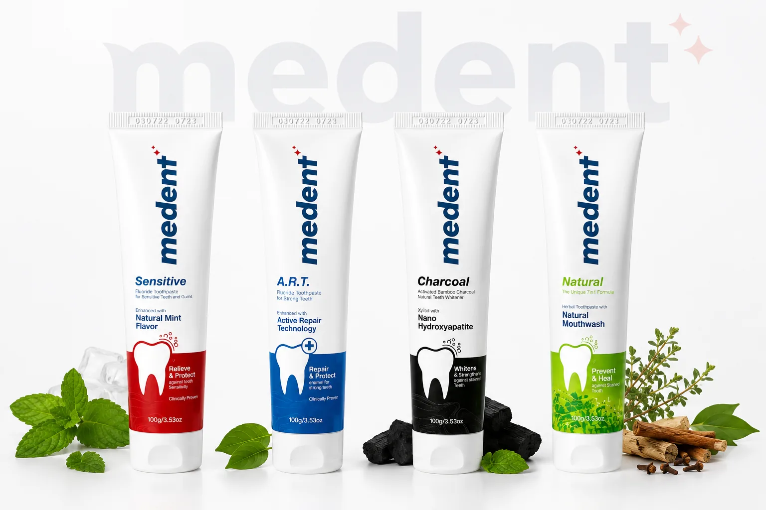 The Medent range — Sensitive, A.R.T., Charcoal and Natural